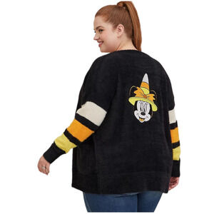 Torrid NWT Disney Minnie Mouse Halloween Cardigan Sweater Size 4X Candy Corn
